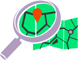 magnifier on map