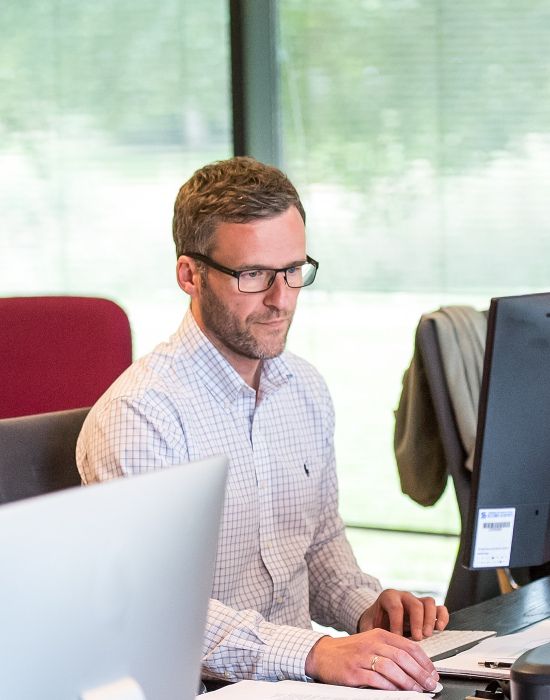 Man working on a computer